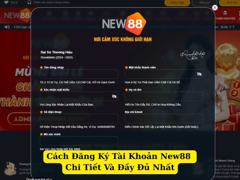 cách đăng ký tài khoản new88 chi tiết và đầy đủ nhất