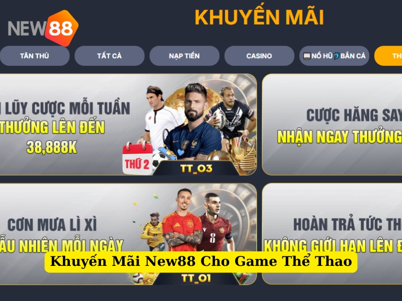 khuyến mãi new88 cho game thể thao